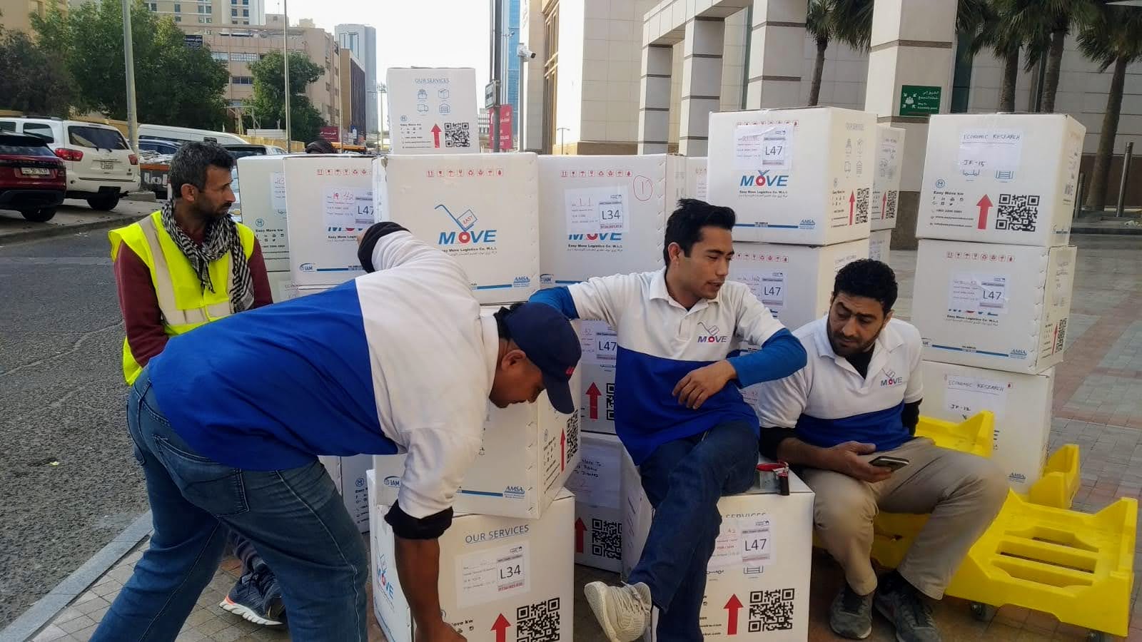 A happy client in their new office